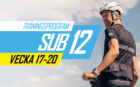 Träningsprogram inför Vätternrundan vecka 17–20 för sub 12-cyklister. Utformade av proffstränaren Mattias Reck från Guided Heroes.