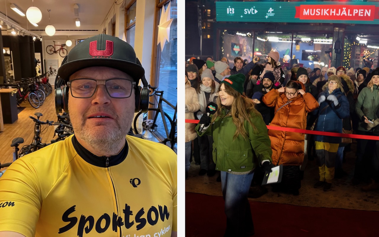 Jonas Ljungh cyklade i 24 timmar för att samla in pengar till årets Musikhjälpen.