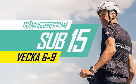 Träningsprogram inför Vätternrundan 2023 vecka 6–9 för sub 15-cyklister. De är utformade av proffstränaren Mattias Reck från Guided Heroes.