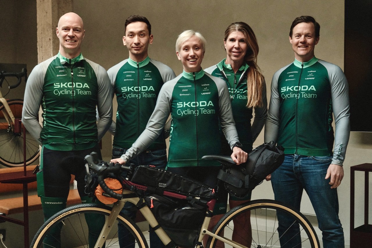 Fem sjättedelar av laget som togs ut till årets Škoda Cycling Team 2023. Från vänster ses Andreas Lindh, Amir Ansari, Maja Melin, Marie Rydne och Mattias Hargin. Saknas gör Kajsa Larsson.