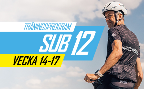 Träningsprogram inför Vätternrundan 2024 vecka 14–17 för sub 12-cyklister. De är utformade av proffstränaren Mattias Reck från Guided Heroes.