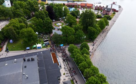 Drönarbild över Hamområdet i Motala.
