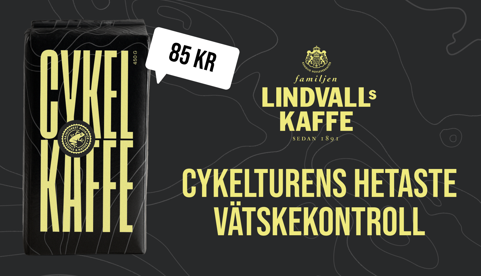 Lindvalls kaffe – overlay (kampanjperiod 1, 2025 ”Cykelkaffe”)
